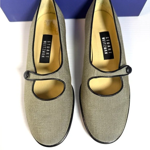 Stuart Weitzman Women's Black and Cream Loafers NWT - Picture 2 of 13